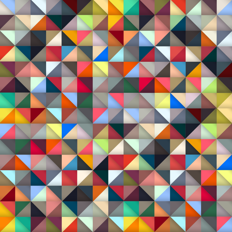 乙烯基地毯几何 彩色三角形图案 - TenStickers