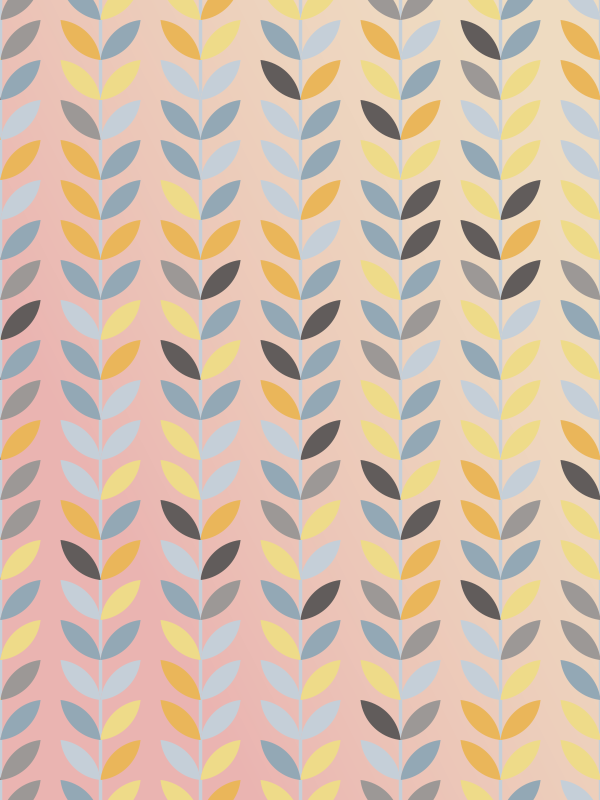 乙烯基地毯几何 抽象叶子图案 - TenStickers