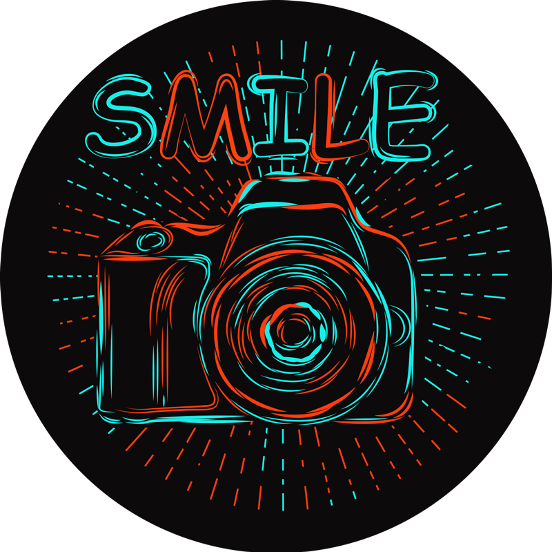 复古相机乙烯基地毯复古风格 - TenStickers