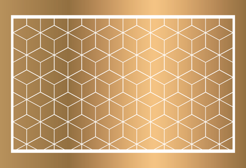 乙烯基地毯几何 几何长方体错觉 - TenStickers