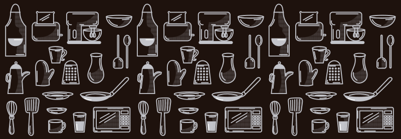 矩形厨房工具现代乙烯基地毯 - TenStickers