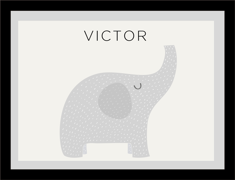 个性化的儿童大象乙烯地毯 - TenStickers