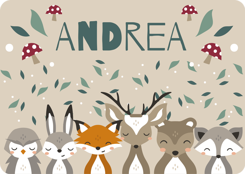 乙烯基地毯名称 林地朋友 - TenStickers