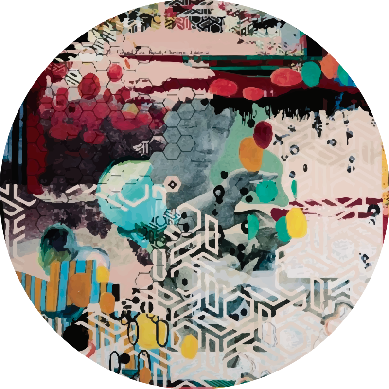 乙烯基地毯客厅 抽象飞溅图案 - TenStickers