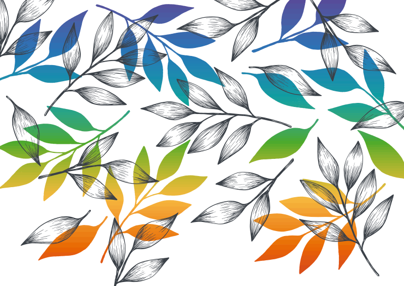 乙烯基花草地毯 植物图案 - TenStickers