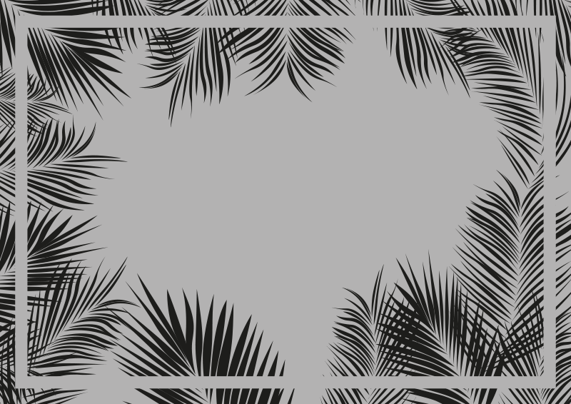 乙烯基花草地毯 热带棕榈剪影 - TenStickers