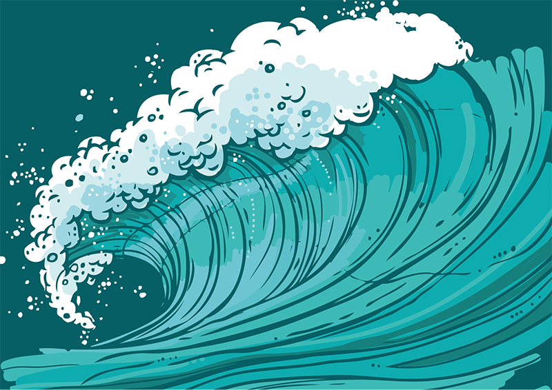 乙烯基地毯特性 海浪运动 - TenStickers