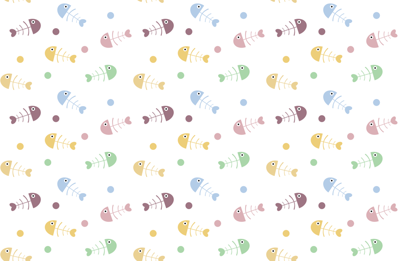 乙烯基地毯 儿童 五颜六色的鱼插画 - TenStickers