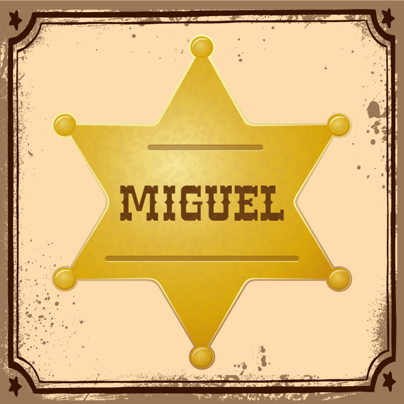 乙烯基地毯名称 个性化警长徽章 - TenStickers