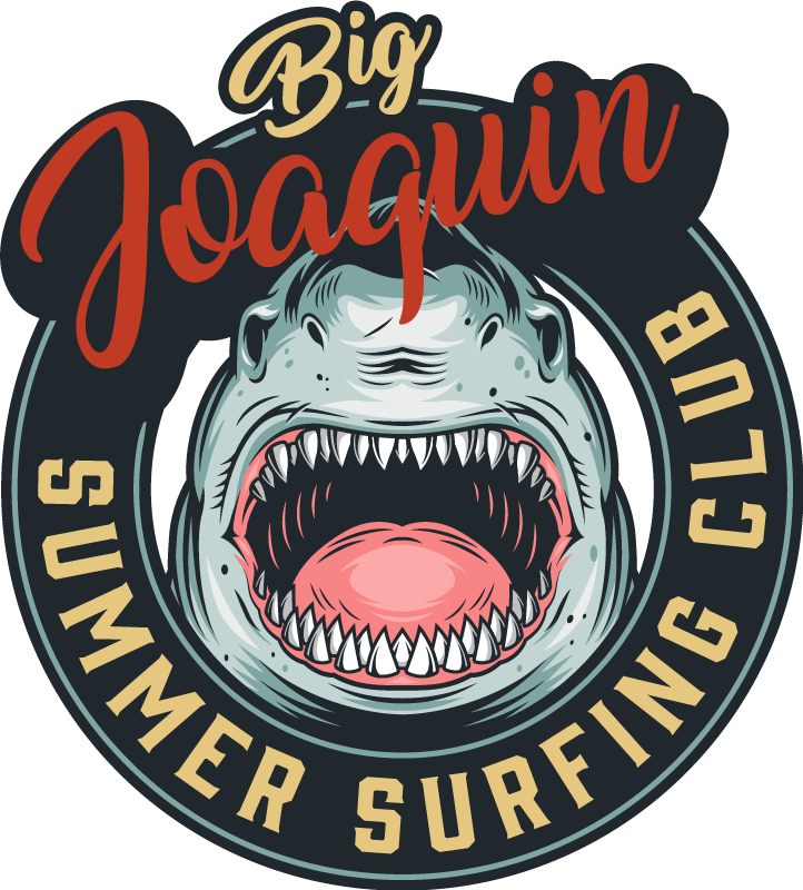 乙烯基地毯名称 鲨鱼冲浪徽章 - TenStickers