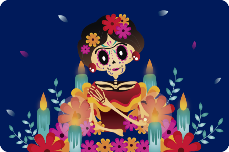 乙烯基地毯万圣节 节日骷髅 - TenStickers