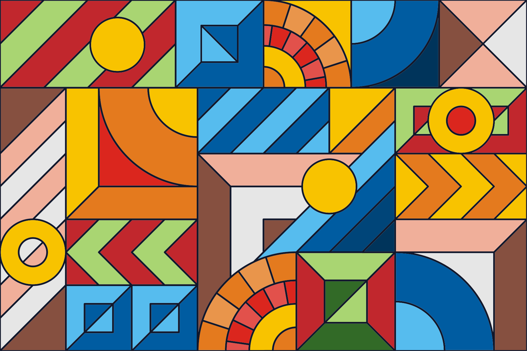 乙烯基地毯几何 抽象几何 - TenStickers