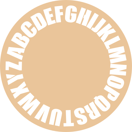 乙烯基字母地毯 字母圆形布局 - TenStickers