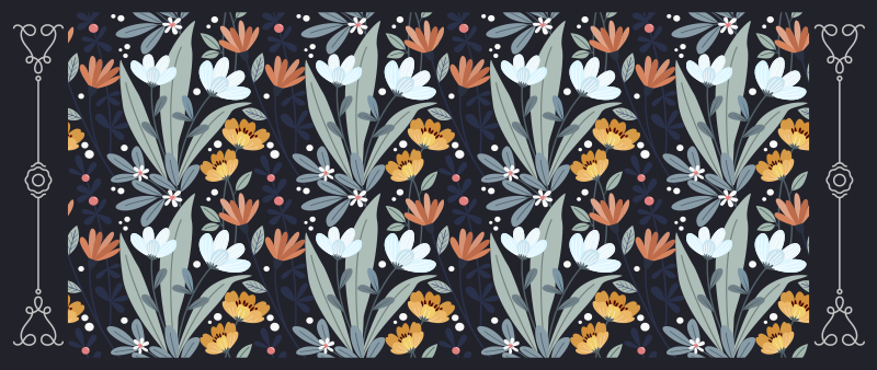 乙烯基花草地毯 花卉布置图案 - TenStickers