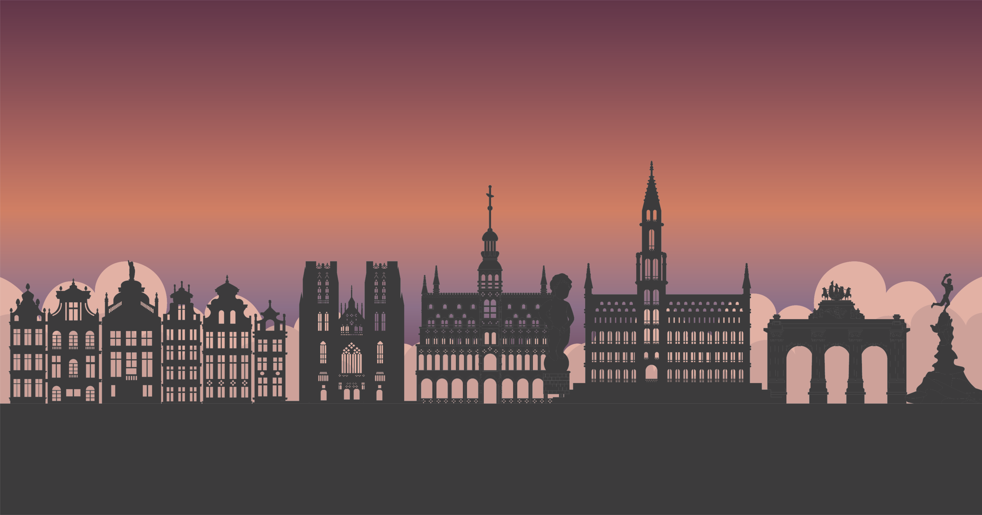 乙烯基地毯 剪影天际线 - TenStickers