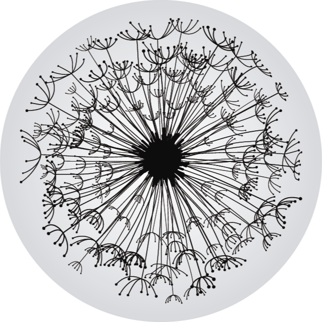 乙烯基花草地毯 蒲公英剪影 - TenStickers