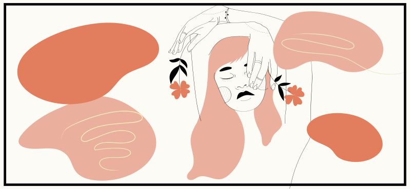 极简主义 抽象面部艺术 - TenStickers