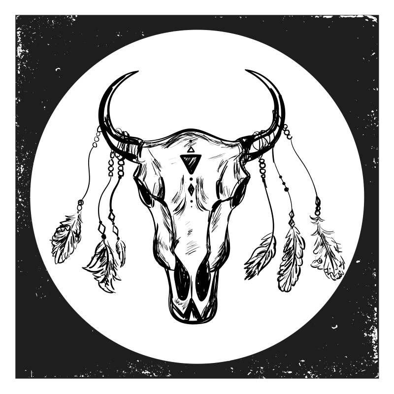 乙烯基地毯动物 波西米亚骷髅 - TenStickers