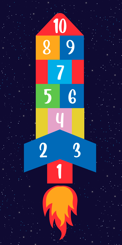 乙烯基地毯游戏 太空跳房子 - TenStickers