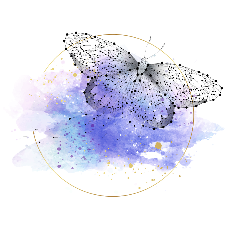 乙烯基花草地毯 蝴蝶水彩 - TenStickers