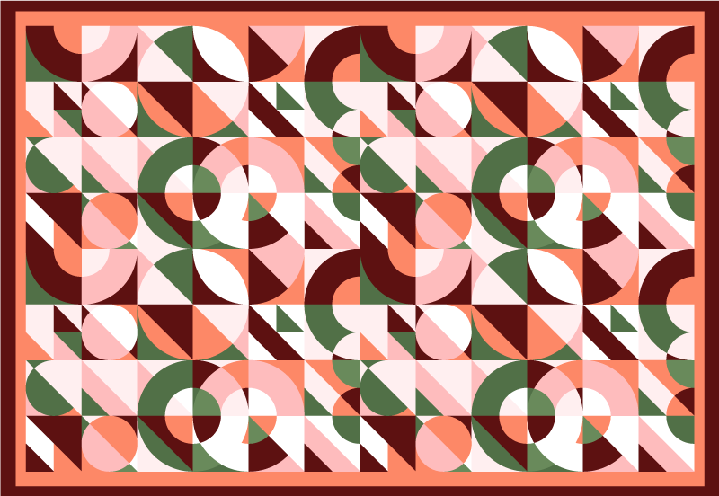 乙烯基地毯几何 几何马赛克图案 - TenStickers