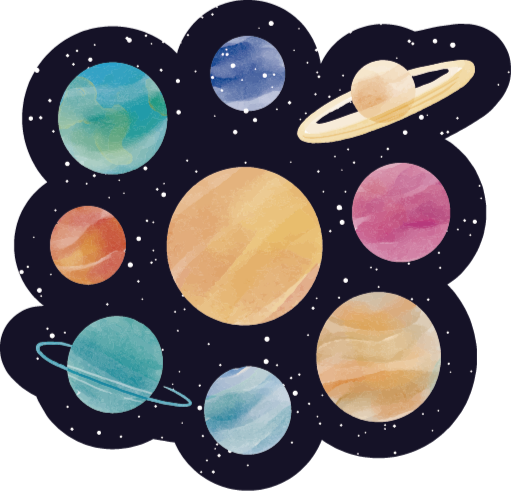 乙烯基地毯 行星太空主题 - TenStickers