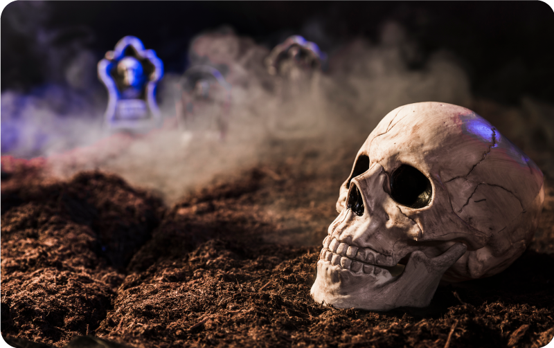 乙烯基地毯万圣节 幽灵般的头骨 - TenStickers