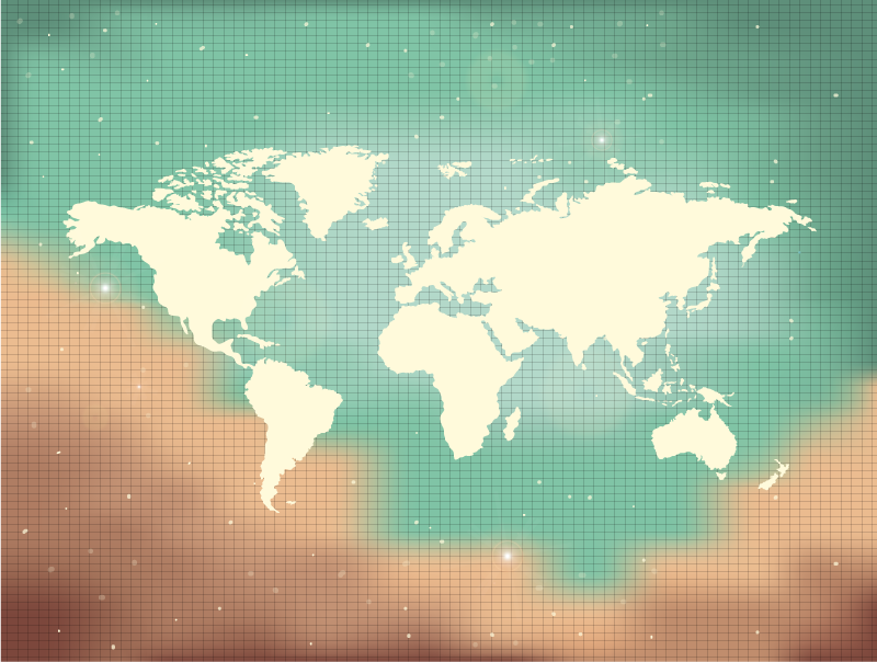 乙烯基地毯 世界地图插图 - TenStickers