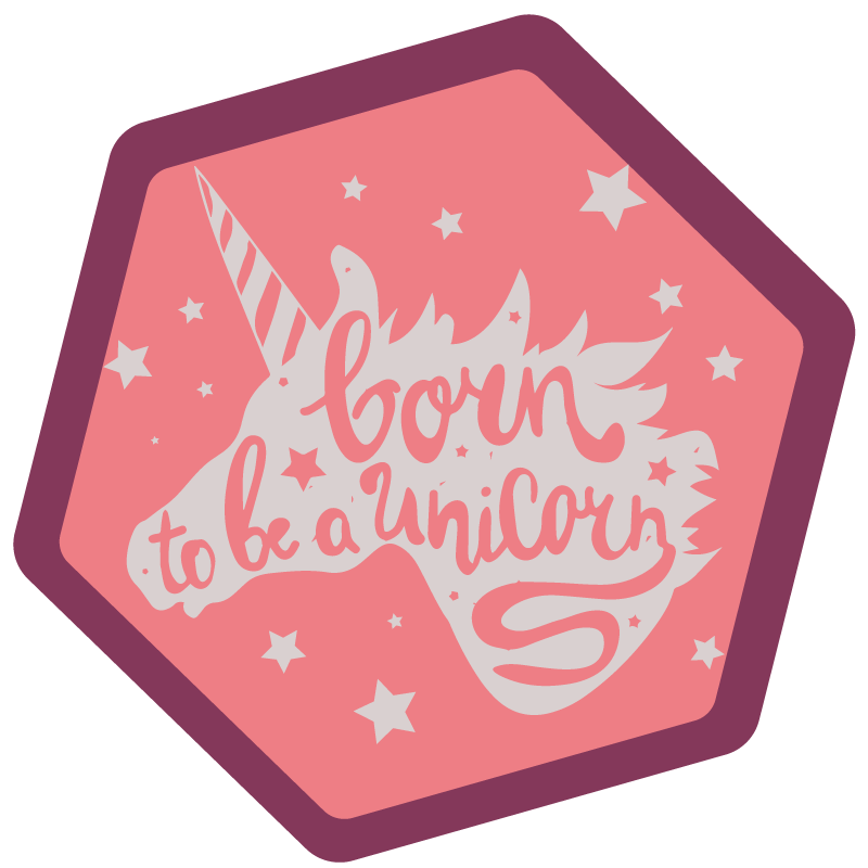 乙烯基地毯托儿所 天生独角兽 - TenStickers