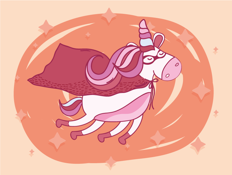 乙烯基地毯托儿所 超级英雄独角兽 - TenStickers