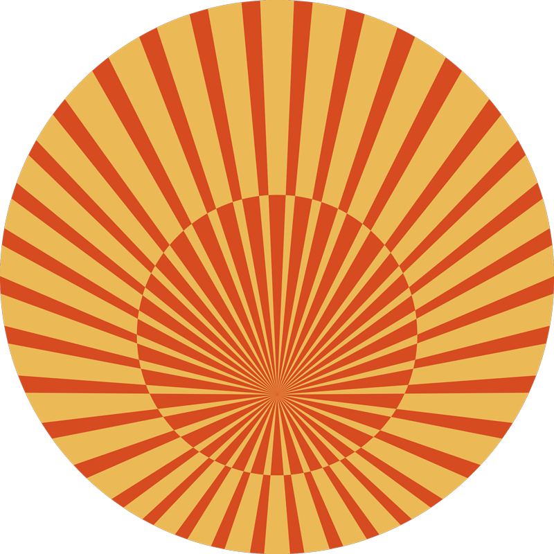 乙烯基地毯条纹 旭日圆形图案 - TenStickers