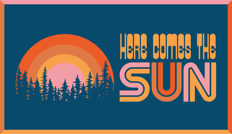 乙烯基地毯与短语 日出剪影场景 - TenStickers