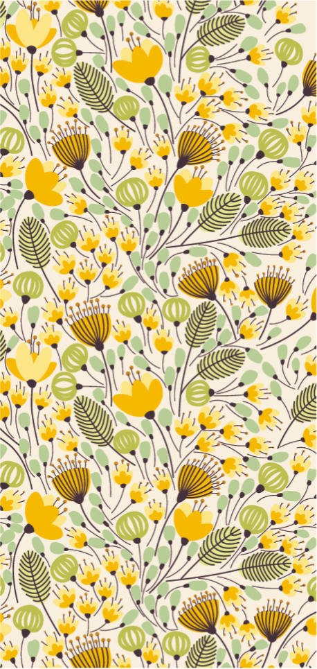 乙烯基花草地毯 花卉植物图案 - TenStickers