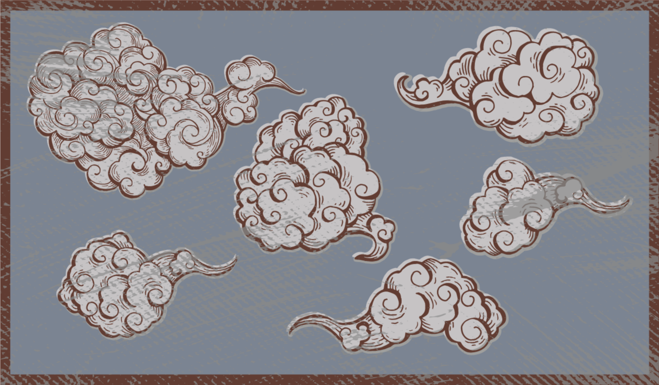 卧室乙烯基地毯 华丽的云朵图案 - TenStickers