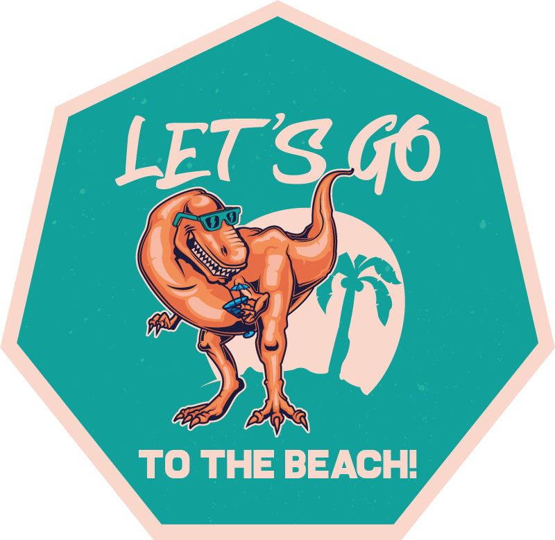 乙烯基地毯动物 海滩恐龙乐趣 - TenStickers