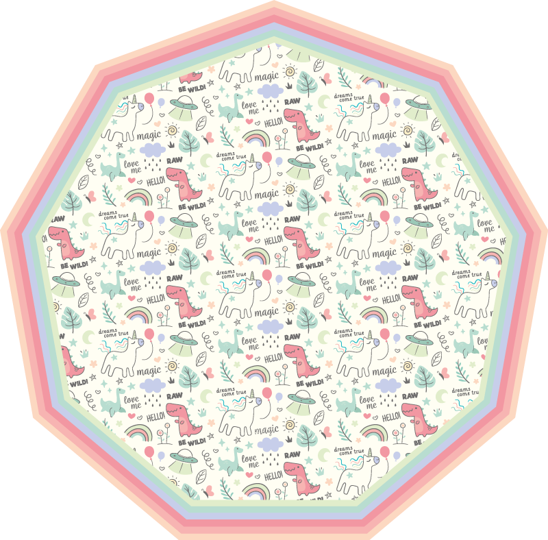 乙烯基地毯 儿童 俏皮的字母图案 - TenStickers