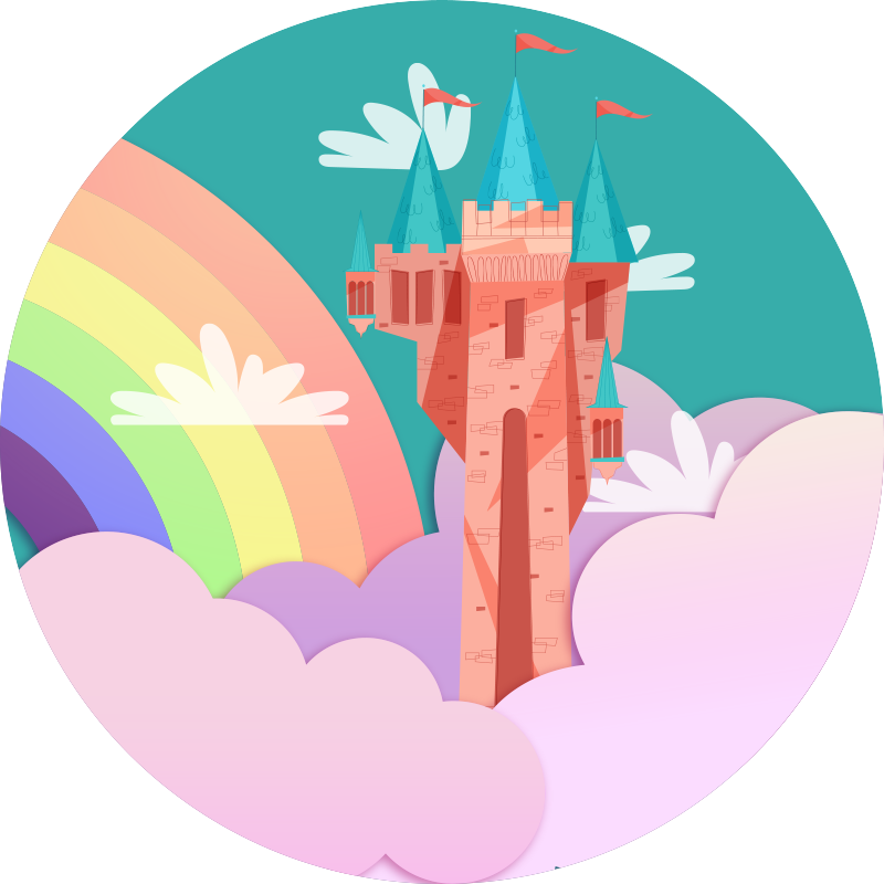 乙烯基地毯 儿童 城堡幻想 - TenStickers