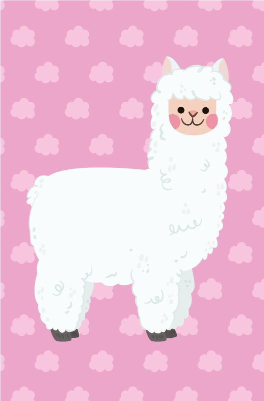 乙烯基地毯托儿所 多云骆驼插图 - TenStickers