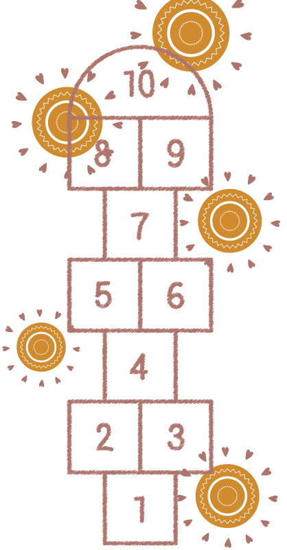 北欧跳房子孩子乙烯基地毯 - TenStickers