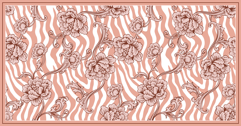 卧室乙烯基地毯斑马花卉融合 - TenStickers