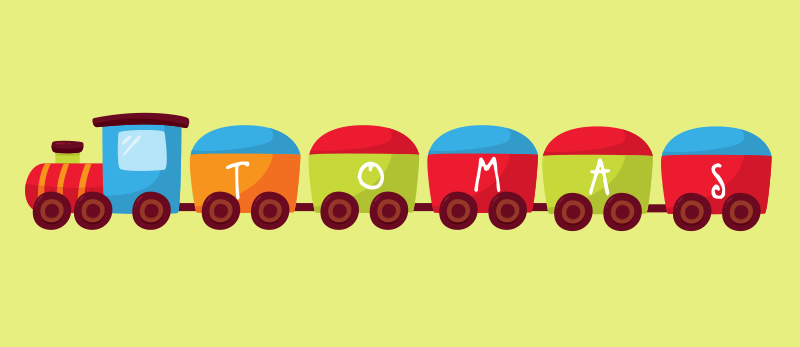 乙烯基地毯名称 个性化列车 - TenStickers