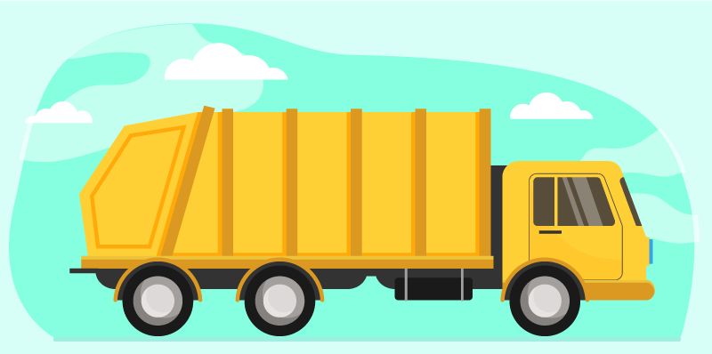 乙烯基地毯 卡通自卸卡车 - TenStickers