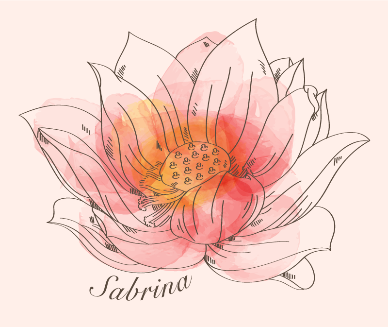 莲花名字有自己名字的花地毯 - TenStickers