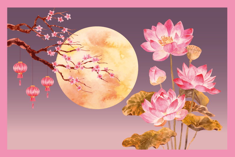 乙烯基花草地毯 花的月光 - TenStickers