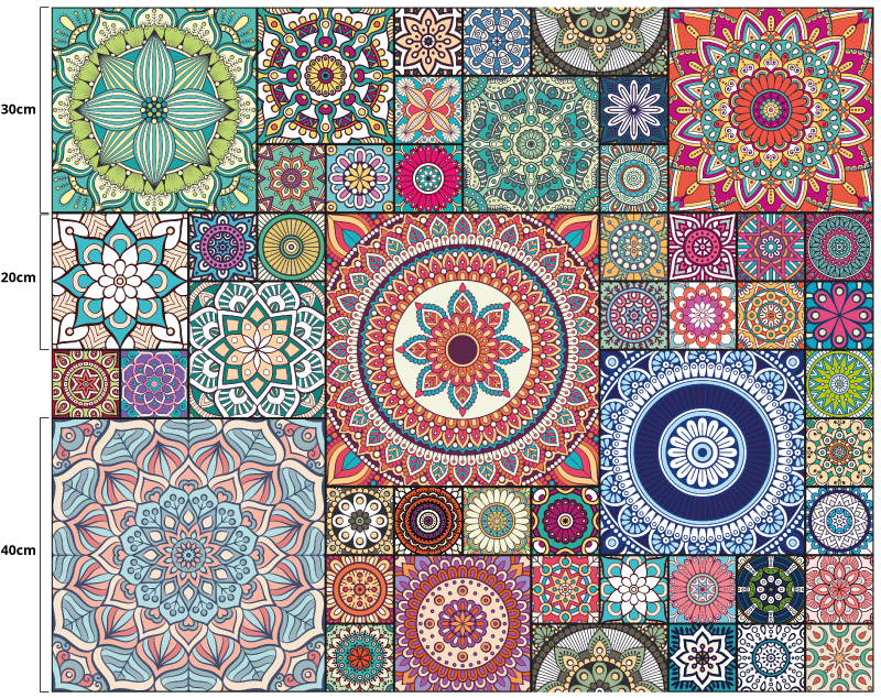 乙烯基地毯 曼陀罗图案 - TenStickers