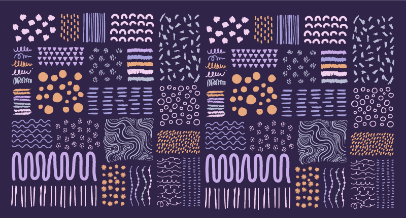 乙烯基地毯客厅蓝色笔触设计 - TenStickers