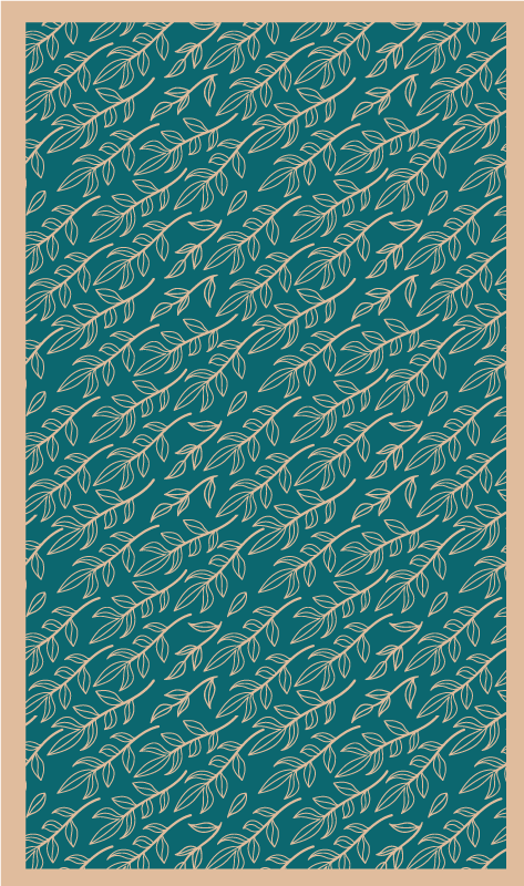 乙烯基花草地毯绿意盎然的优雅叶子 - TenStickers