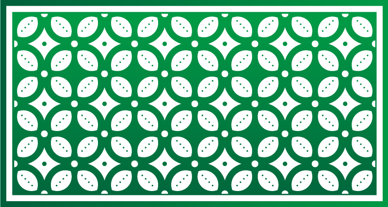 乙烯基厨房地毯几何叶子图案 - TenStickers