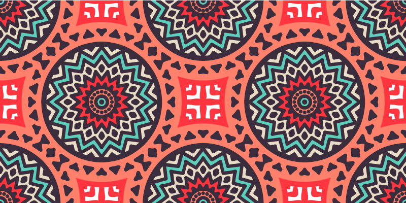 墨西哥民俗饰品厨房乙烯基地毯 - TenStickers