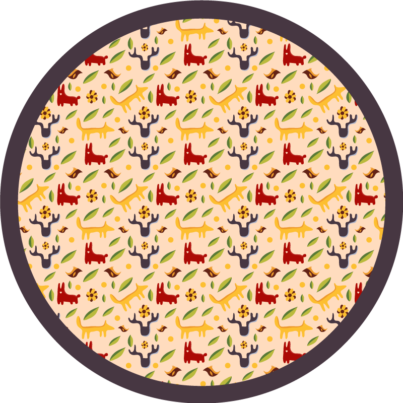 乙烯基地毯展现多彩森林动物 - TenStickers